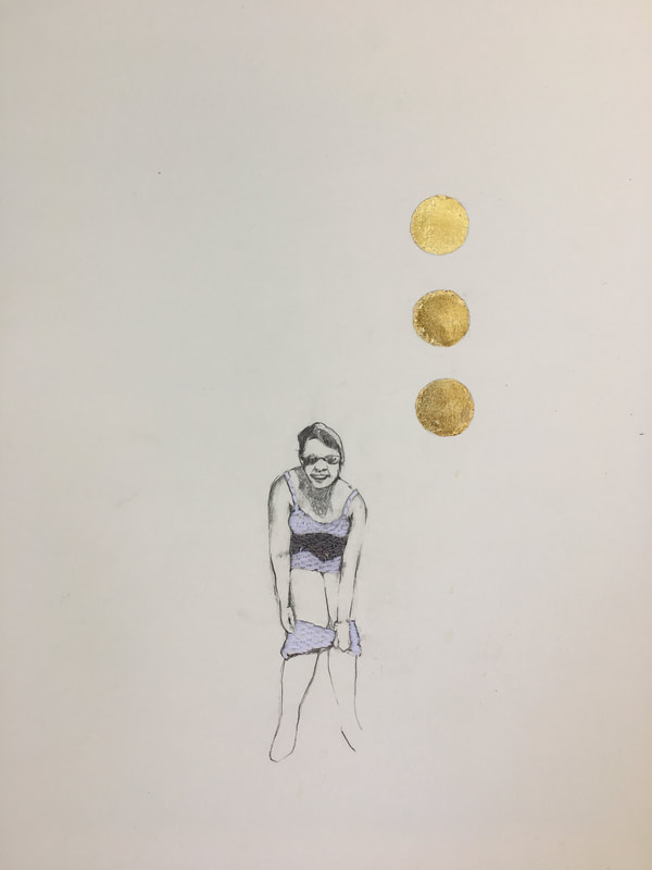 Graphie, gold leaf, embroidery
2019
12" x 18" 